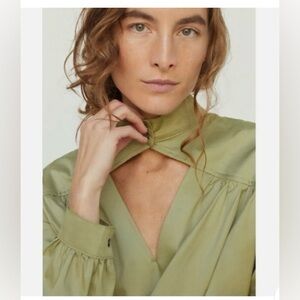 Holiday Sale-Harshen cute blouse, buttons at neck or open collar